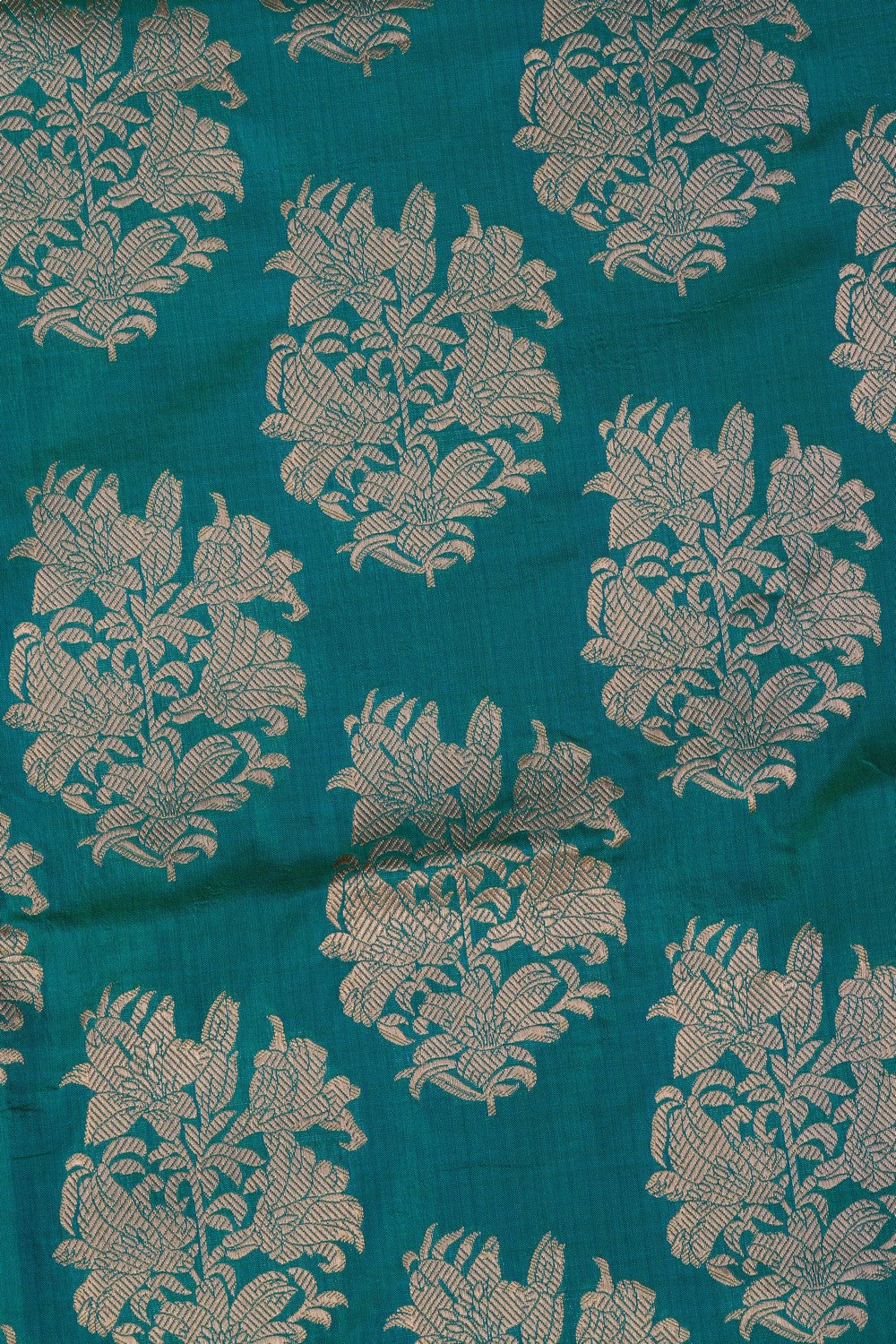 Image of Banarasi Brocade Silk Sea Blue Saree