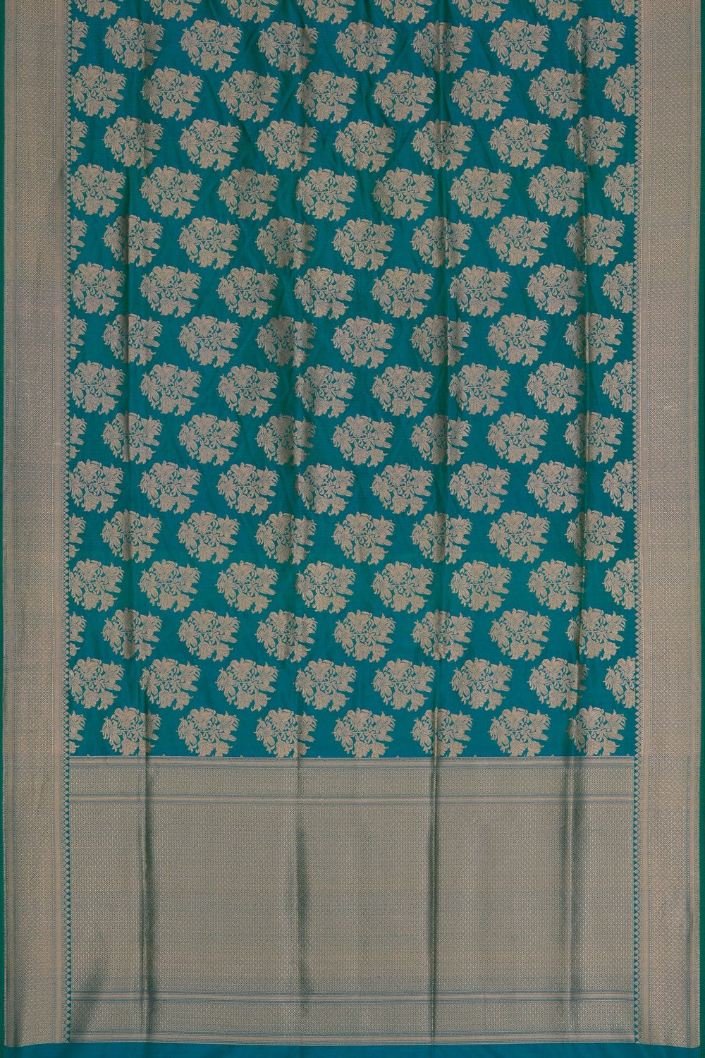 Image of Banarasi Brocade Silk Sea Blue Saree