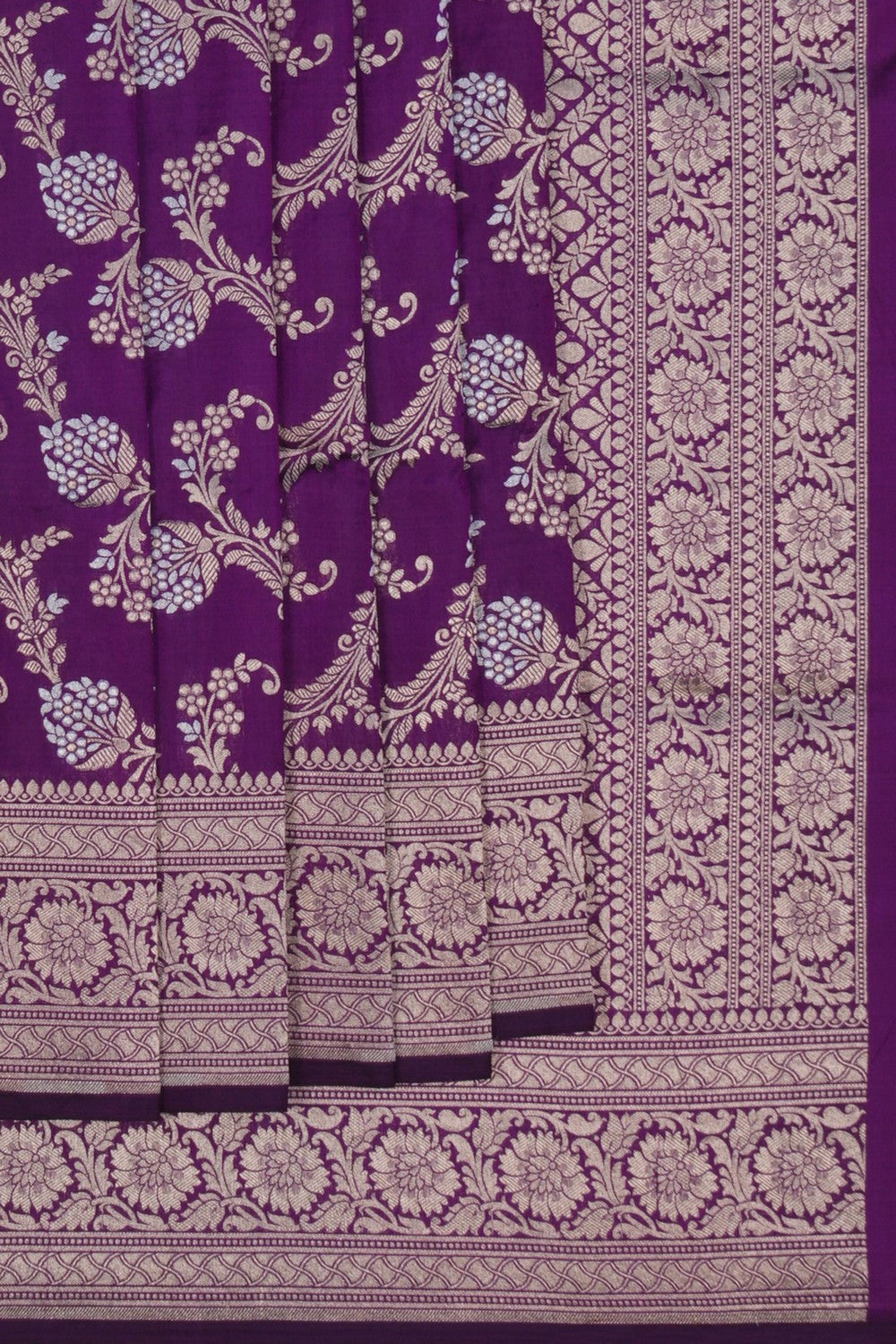 Image of Banarasi Brocade Silk Purple Saree
