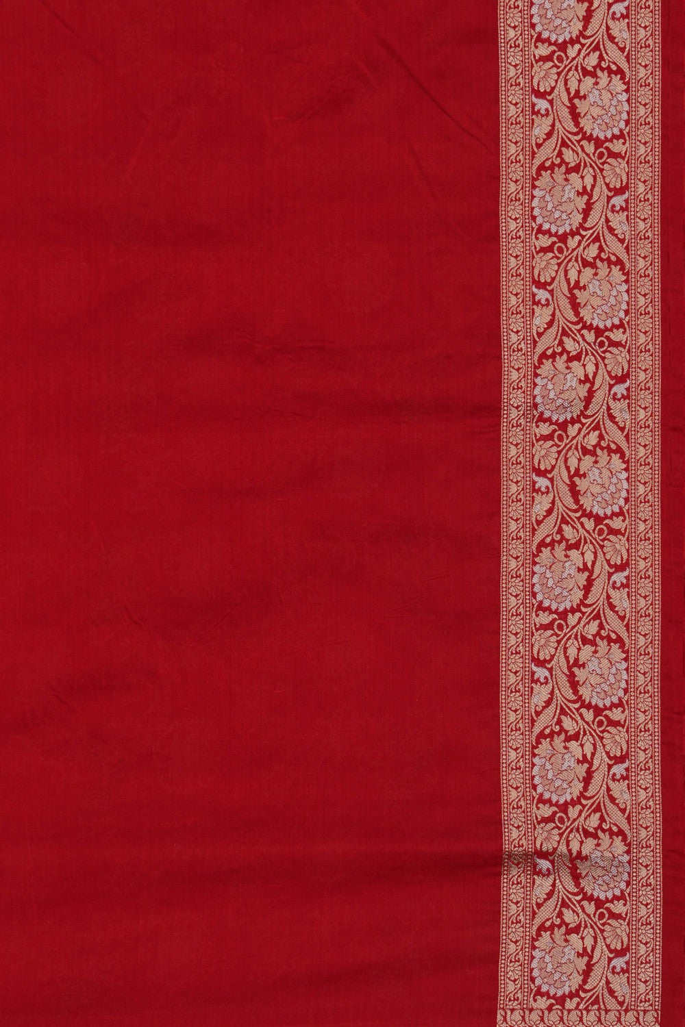 Image of Banarasi Brocade Silk Red Saree