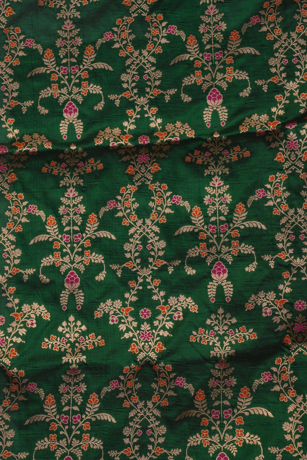 Image of Banarasi Brocade Silk Green Saree