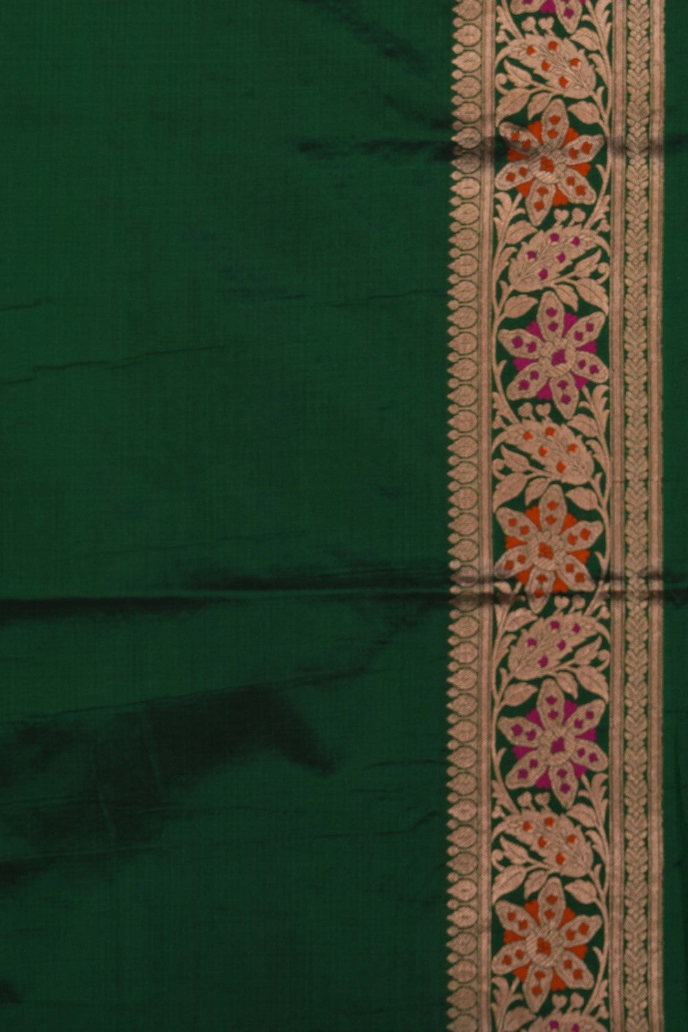 Image of Banarasi Brocade Silk Green Saree