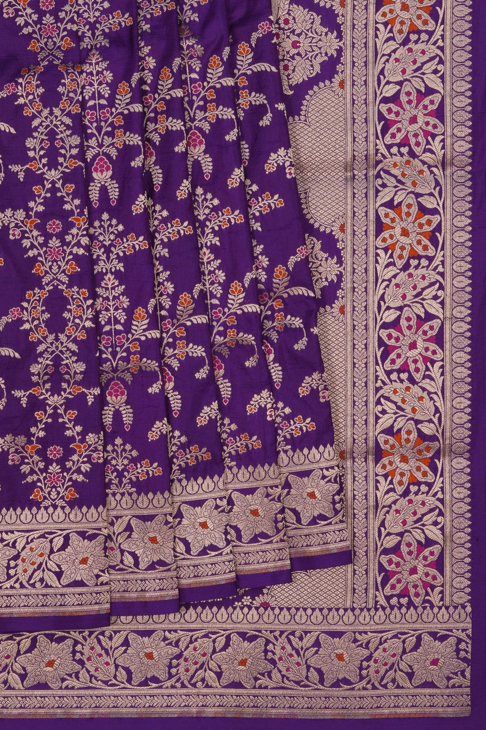 Image of Banarasi Brocade Silk Purple Saree