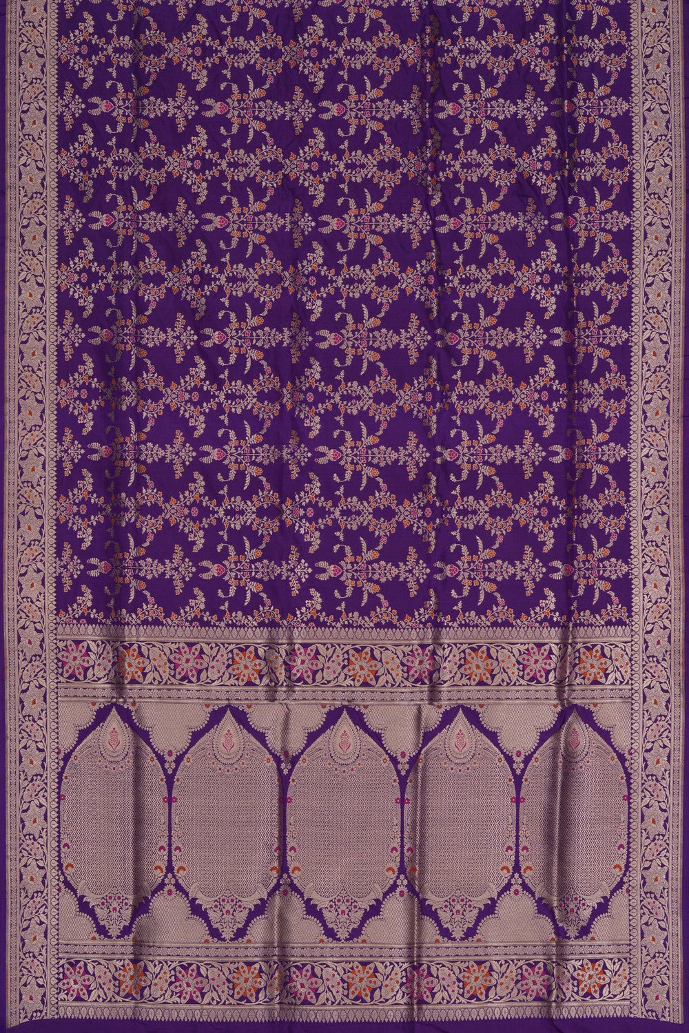 Image of Banarasi Brocade Silk Purple Saree
