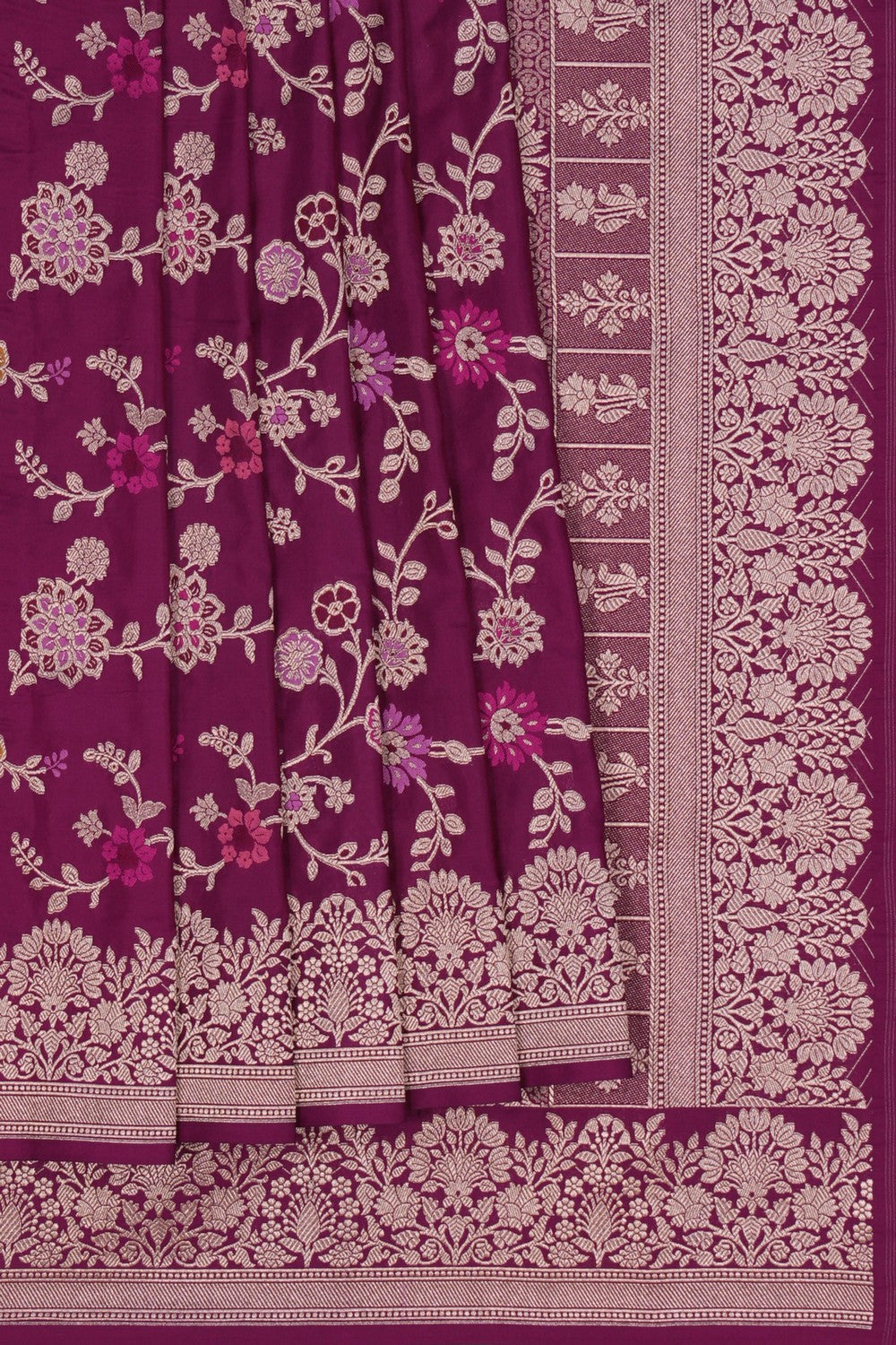 Image of Banarasi Brocade Silk Purple Saree