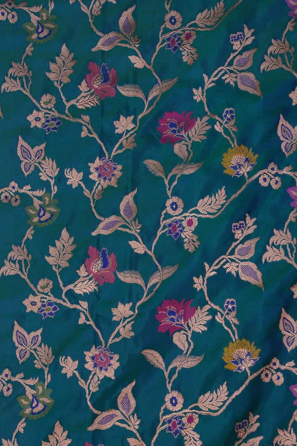 Image of Banarasi Brocade Silk Teal Green Saree