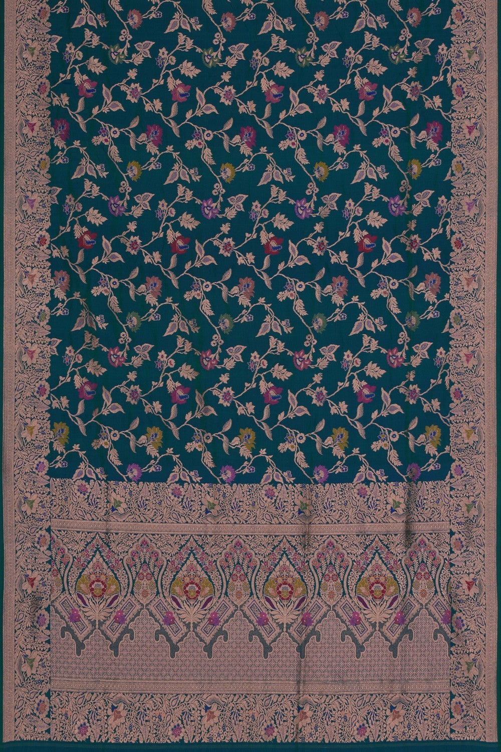 Image of Banarasi Brocade Silk Teal Green Saree