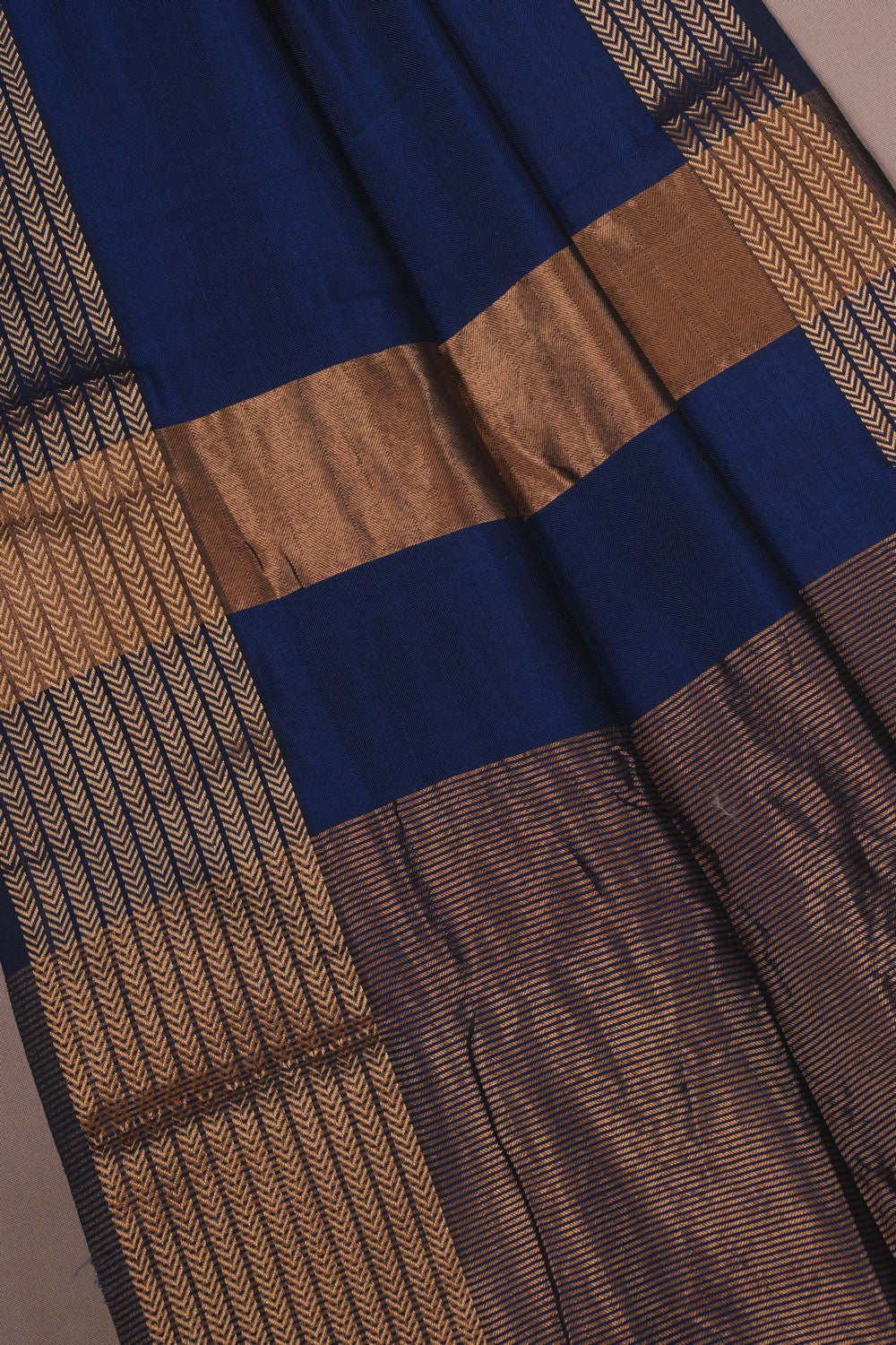 Image of Maheshwari Navy Blue Saree