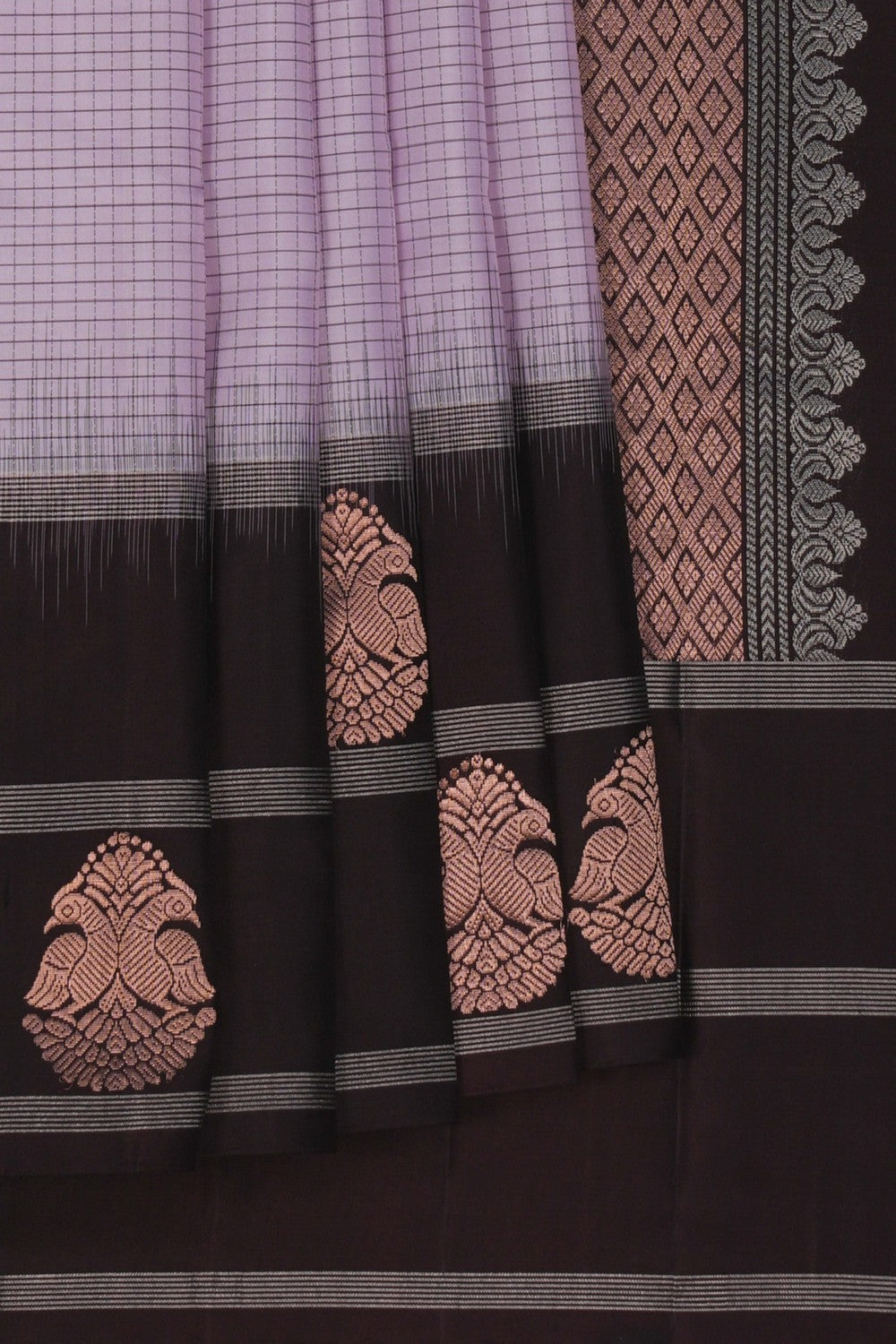 Image of South Silk Kattam Pink Saree