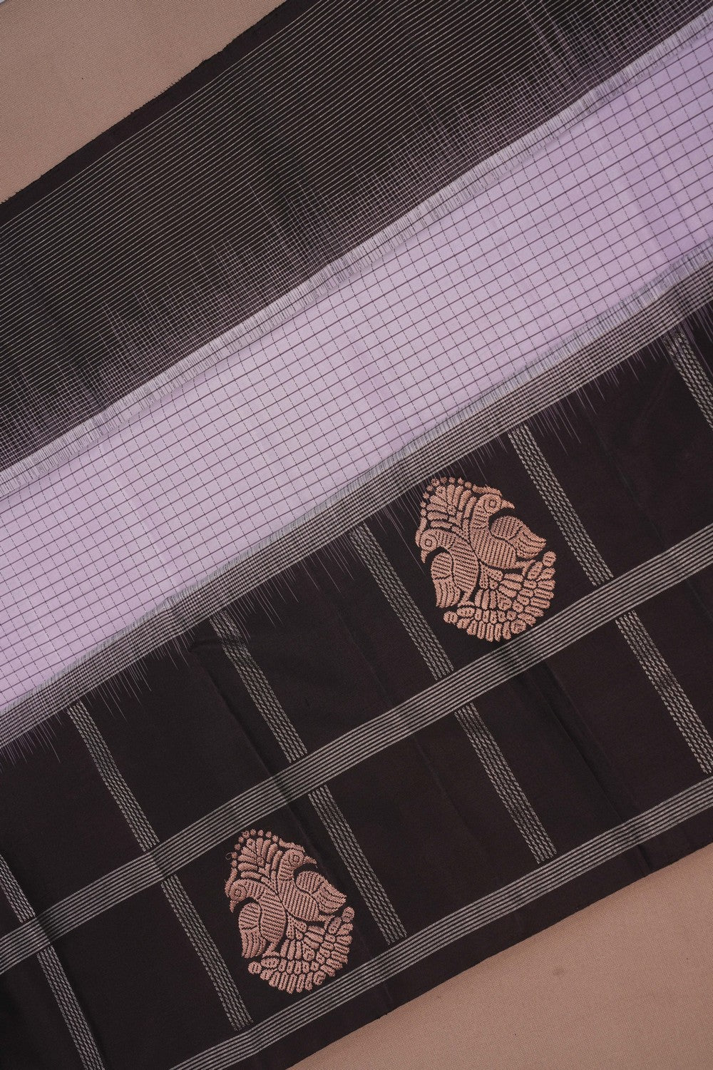 Image of South Silk Kattam Pink Saree