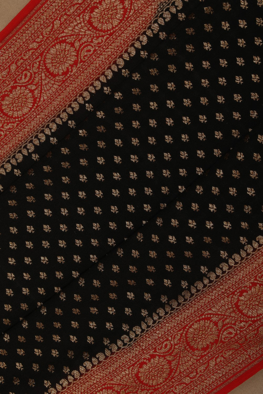 Image of Banarasi Crepe Black Saree