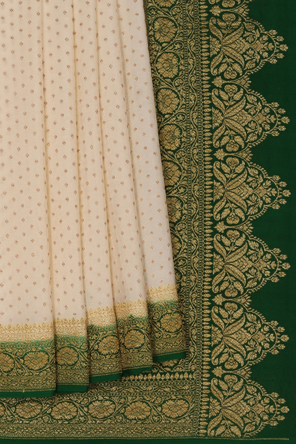 Image of Banarasi Crepe Off-White Saree
