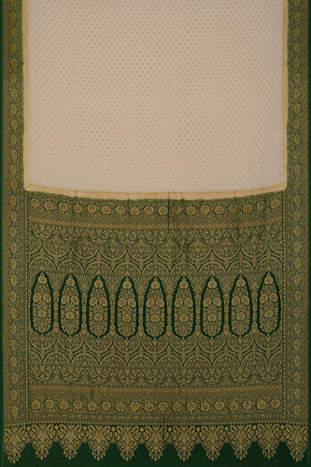 Image of Banarasi Crepe Off-White Saree