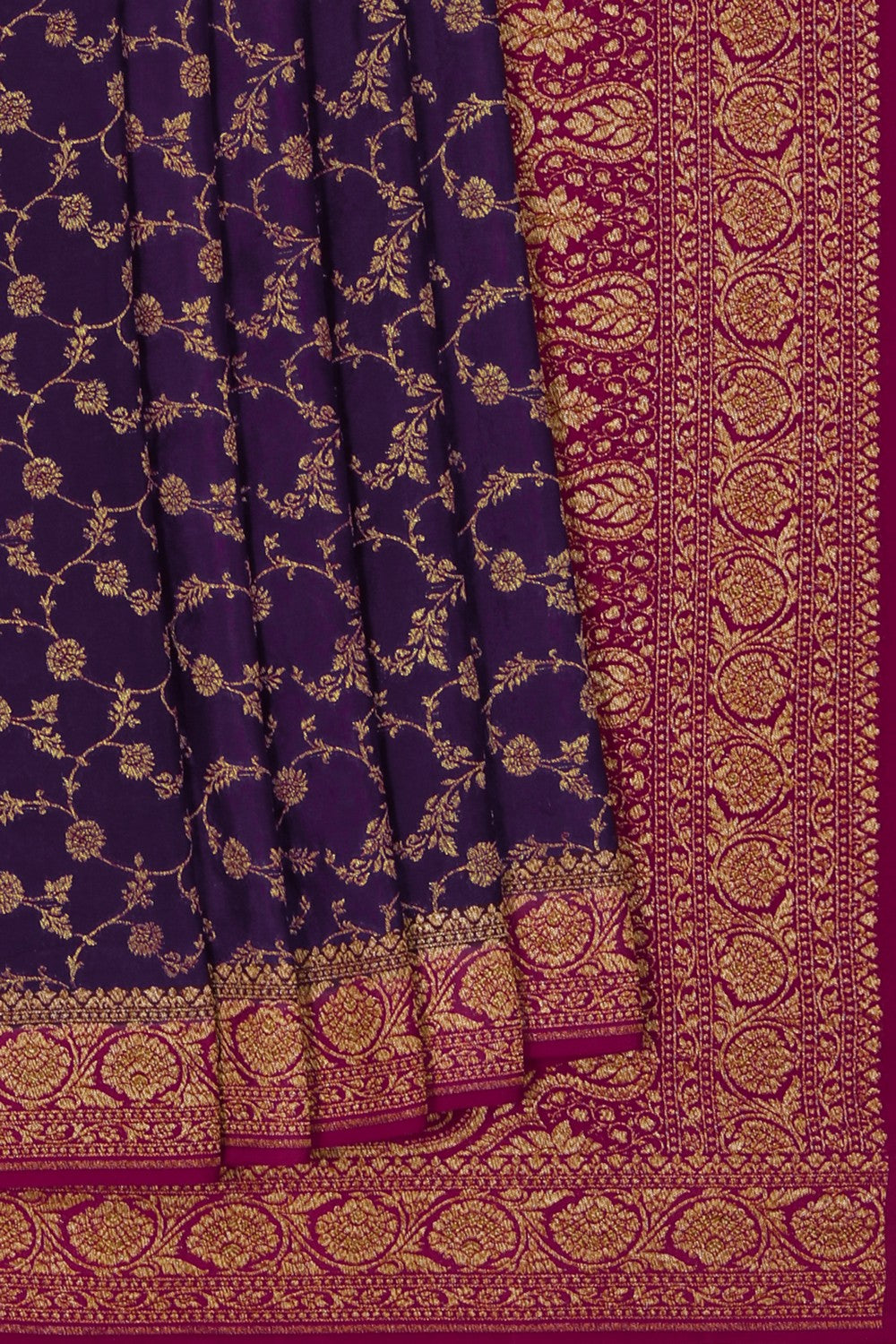 Image of Banarasi Crepe Purple Saree