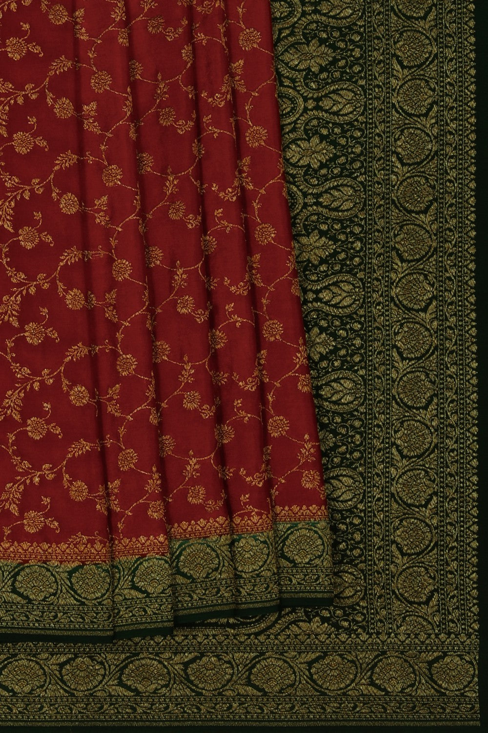 Image of Banarasi Crepe Red Saree