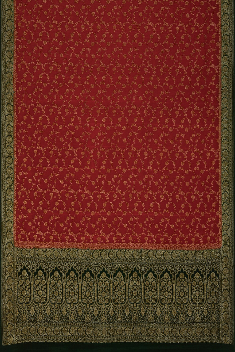 Image of Banarasi Crepe Red Saree