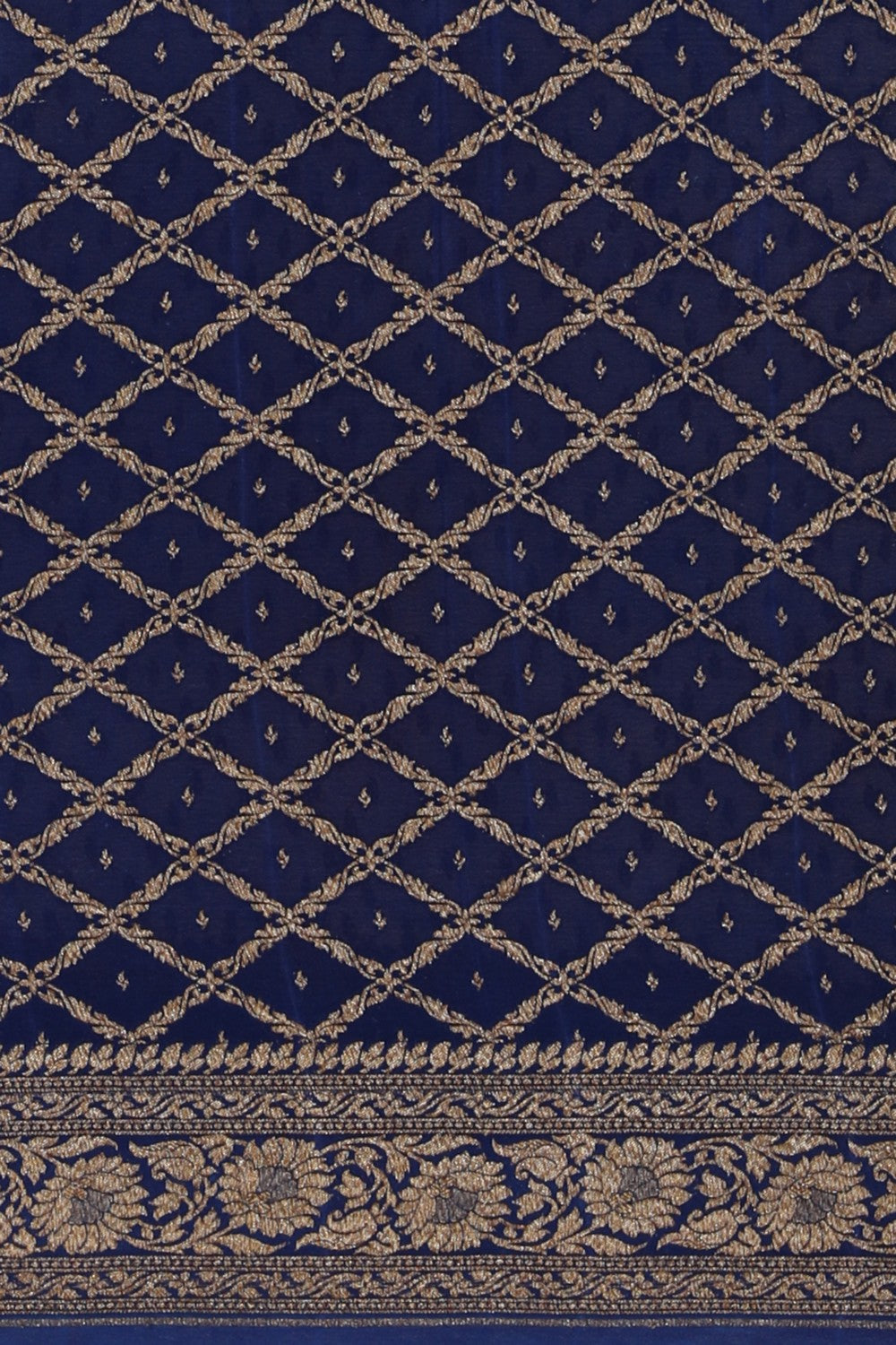 Image of Banarasi Crepe Off-White Saree