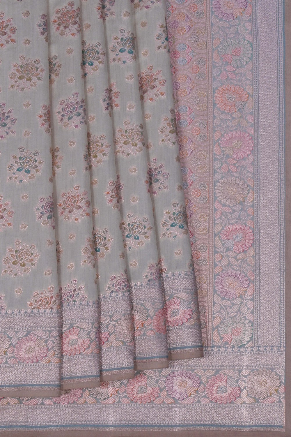 Image of Banarasi Dupion Silk Off-White Saree