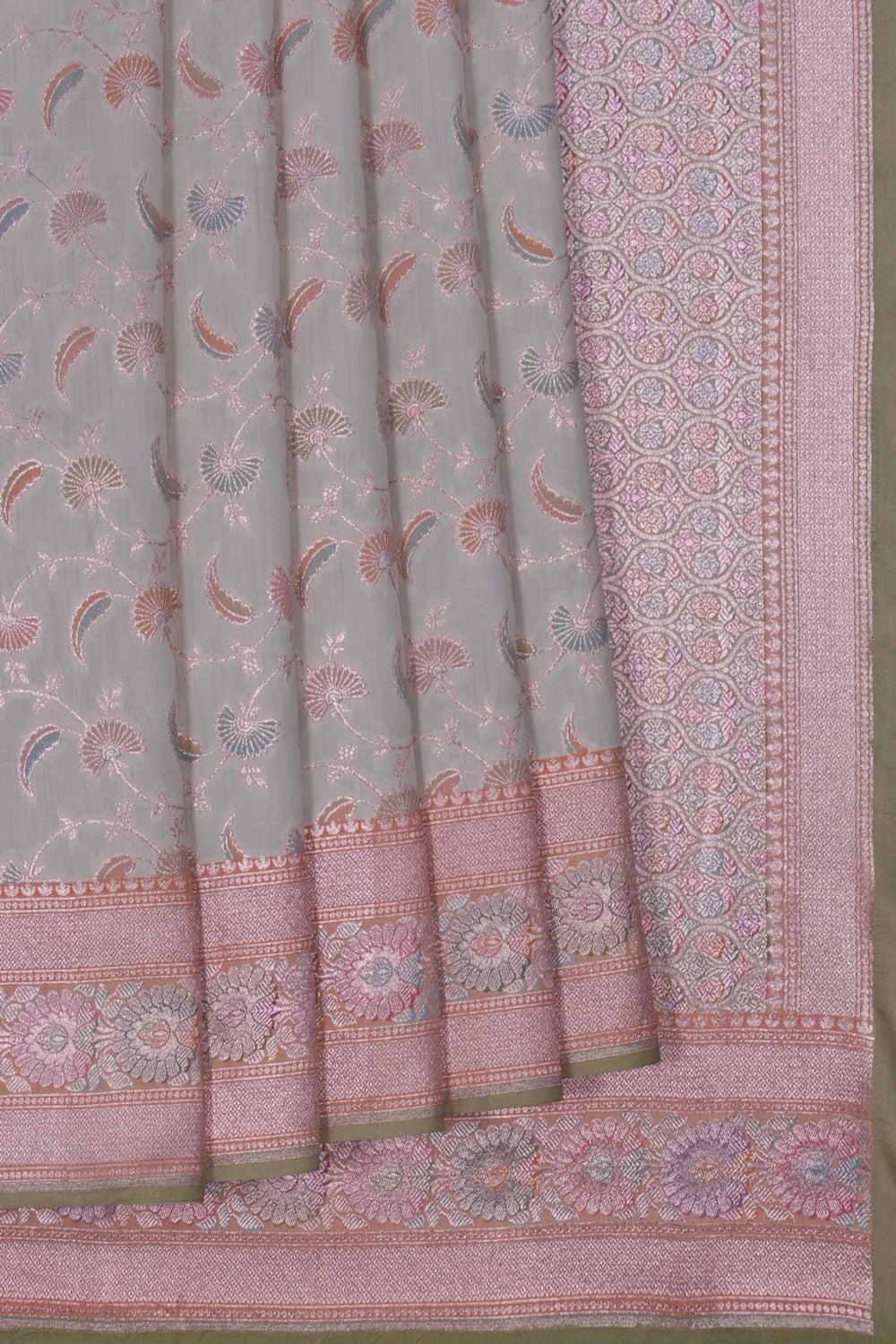 Image of Banarasi Dupion Silk Off-White Saree