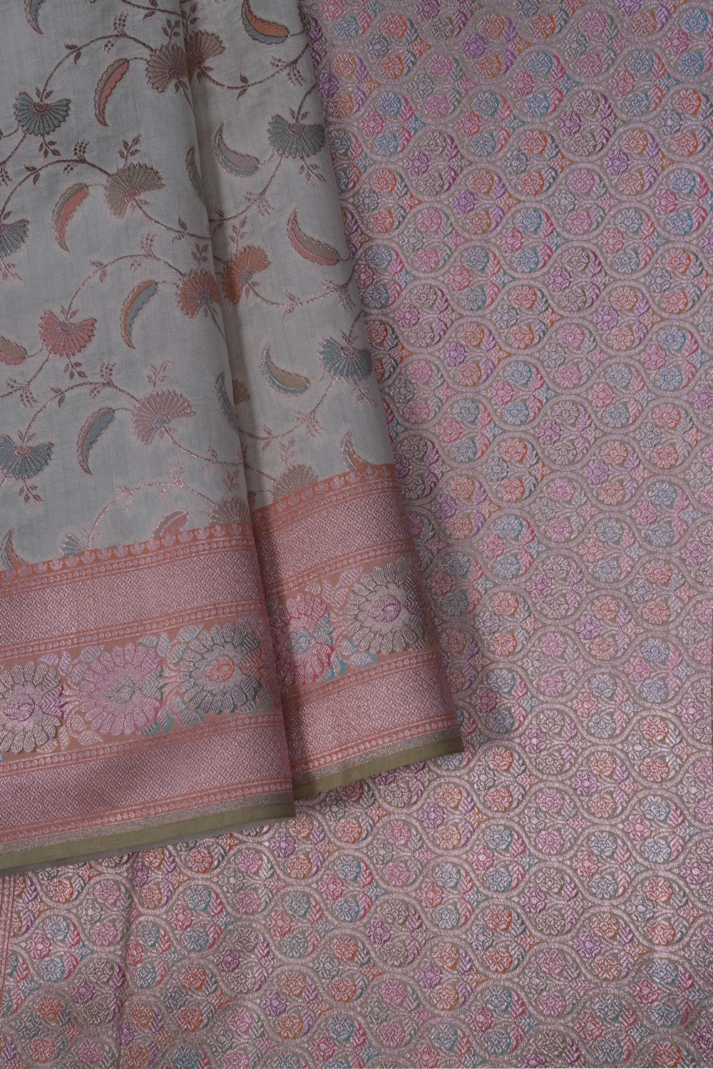 Image of Banarasi Dupion Silk Off-White Saree