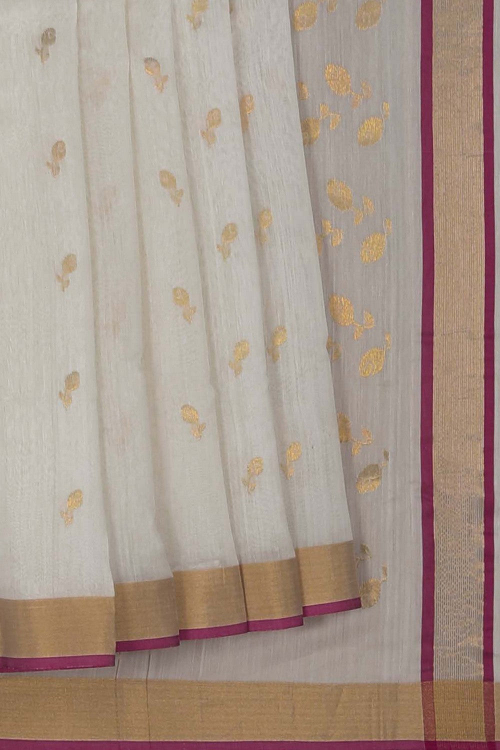 Image of Chanderi Off-White Saree