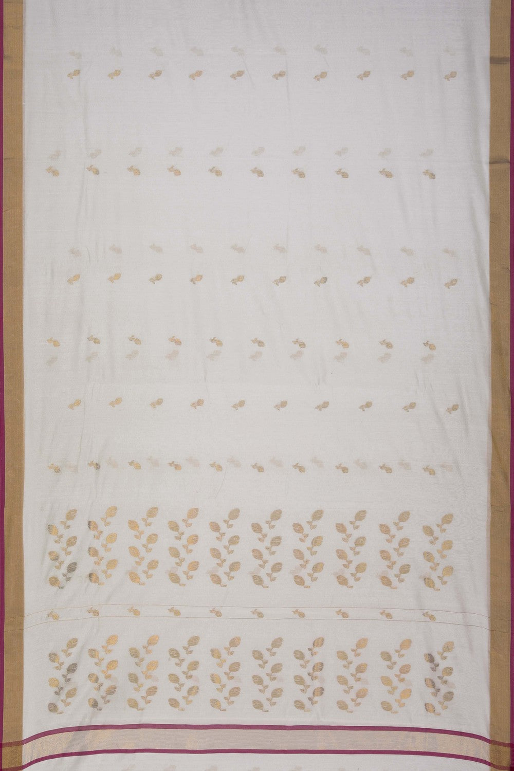 Image of Chanderi Off-White Saree