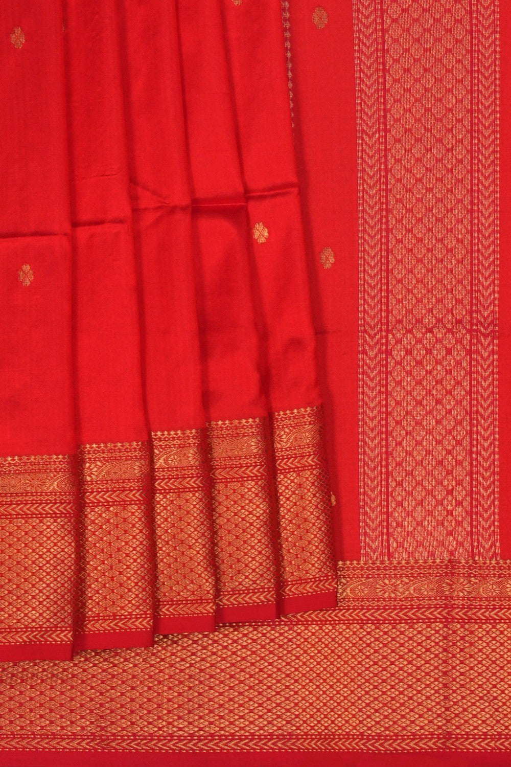 Image of Maheshwari Silk Red Saree