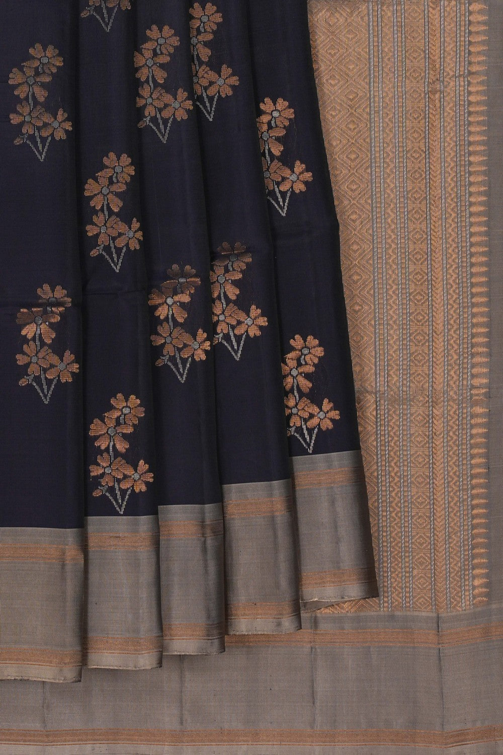 Image of South Silk Navy Blue Saree