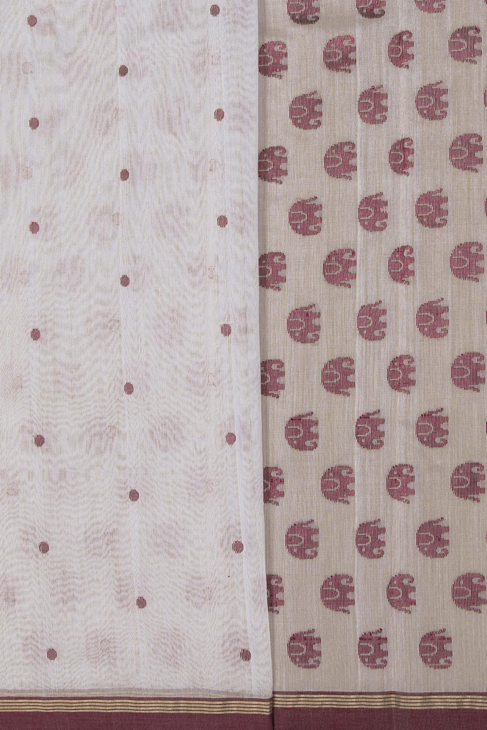 Image of Chanderi Off-White Saree