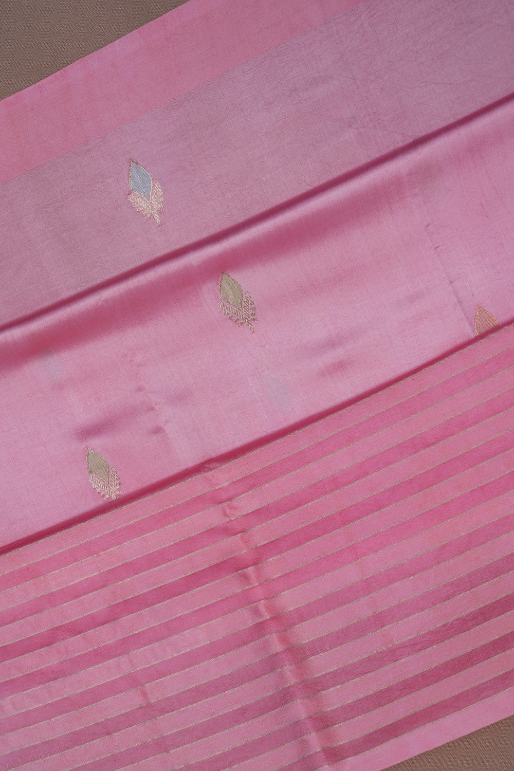 Image of Chanderi Satin Silk Pink Saree