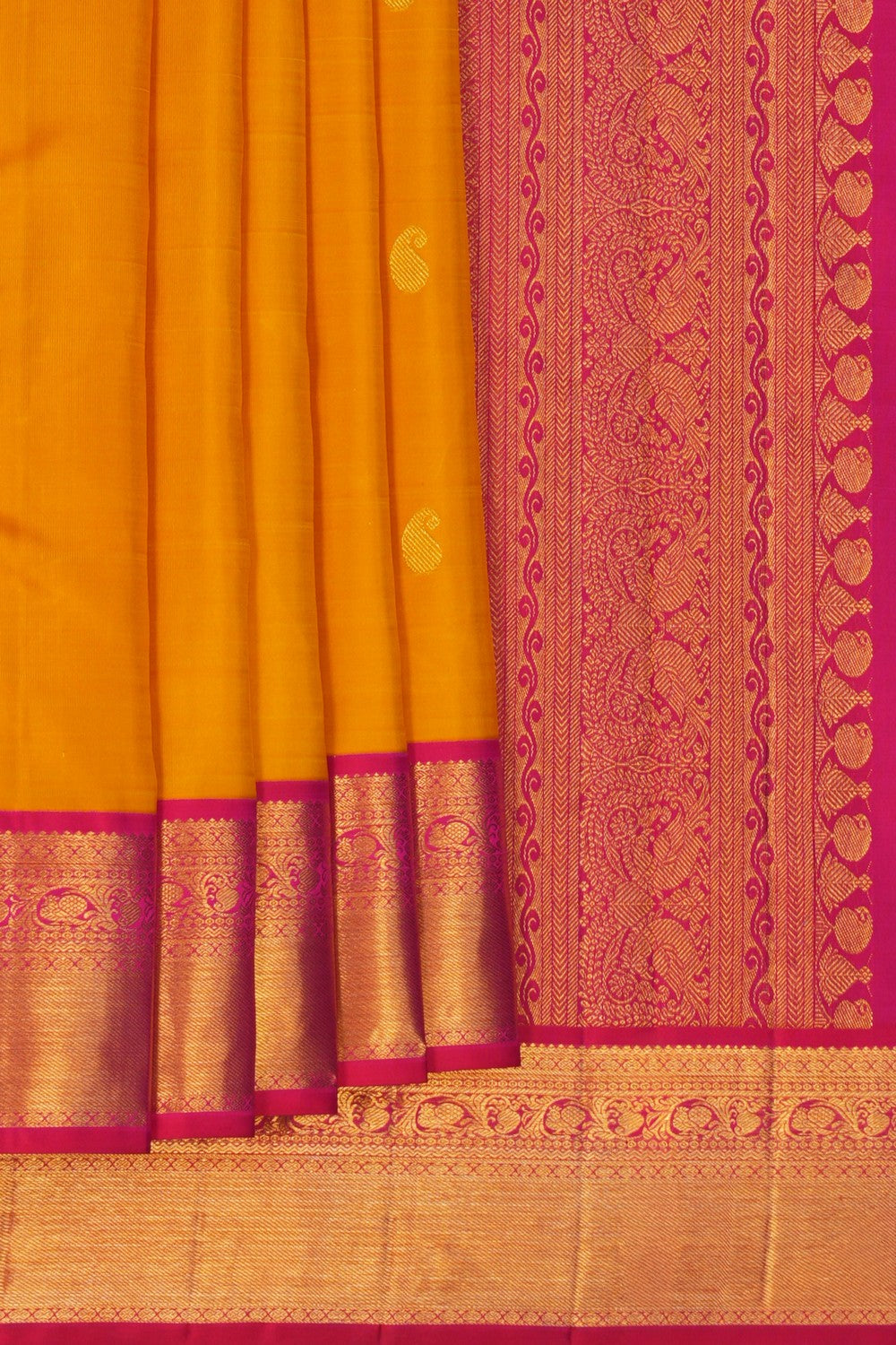 Image of Arani Silk Yellow Saree