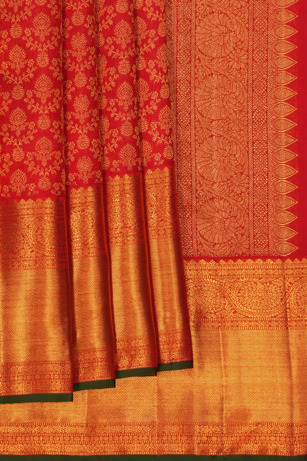 Image of Arani Silk Brocade Red Saree