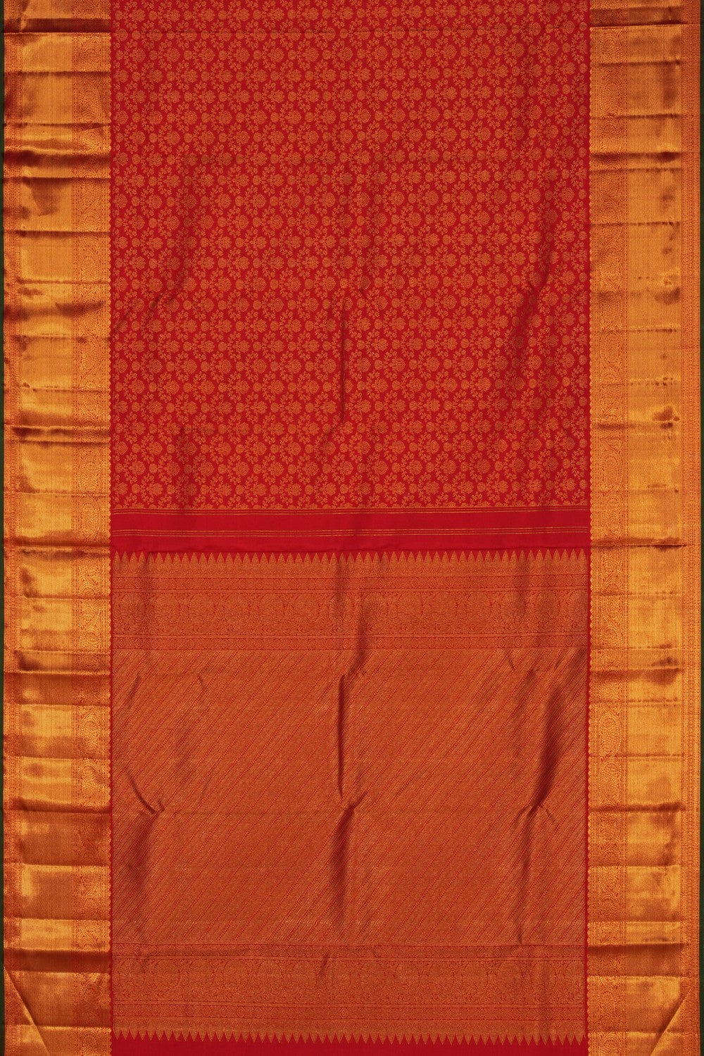Image of Arani Silk Brocade Red Saree