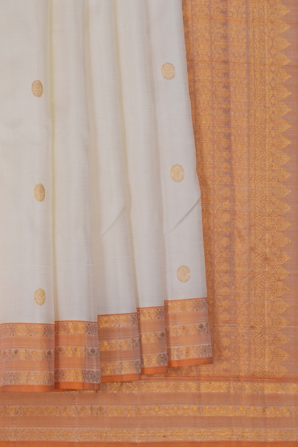 Image of Arani Silk Off-White Saree
