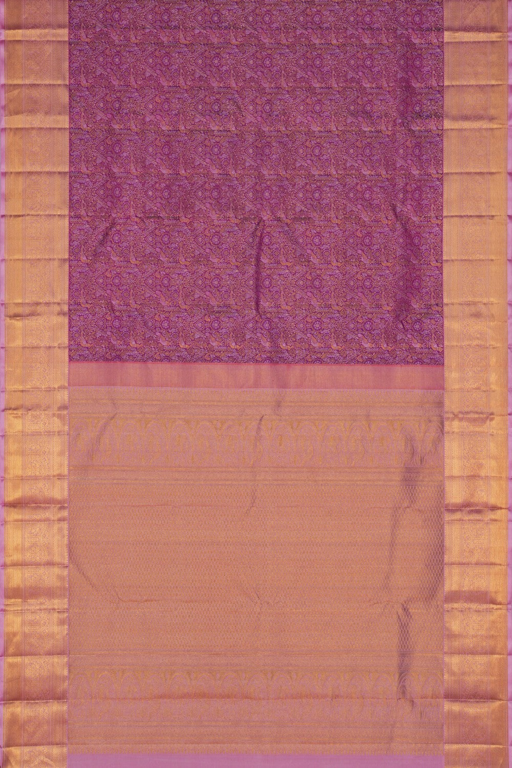 Image of Kanchipuram Silk Brocade Orchid Purple Saree