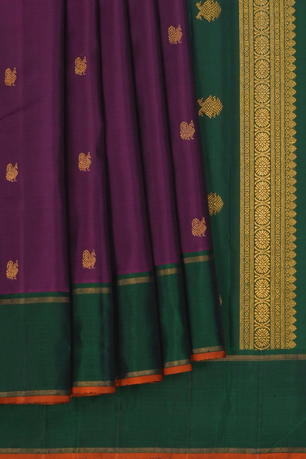 Image of Kanchipuram Silk Purple Saree