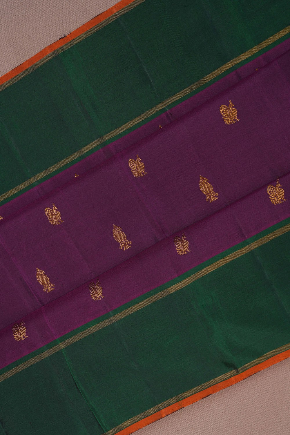 Image of Kanchipuram Silk Purple Saree