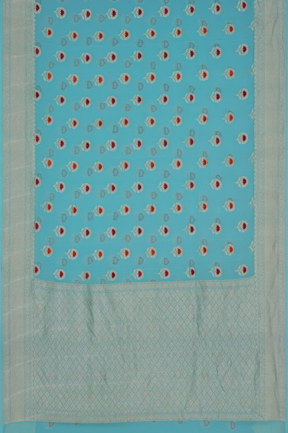 Image of Banarasi Chiffon Blue Saree