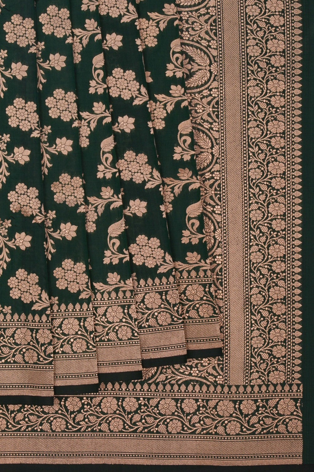 Image of Banarasi Brocade Silk Green Saree