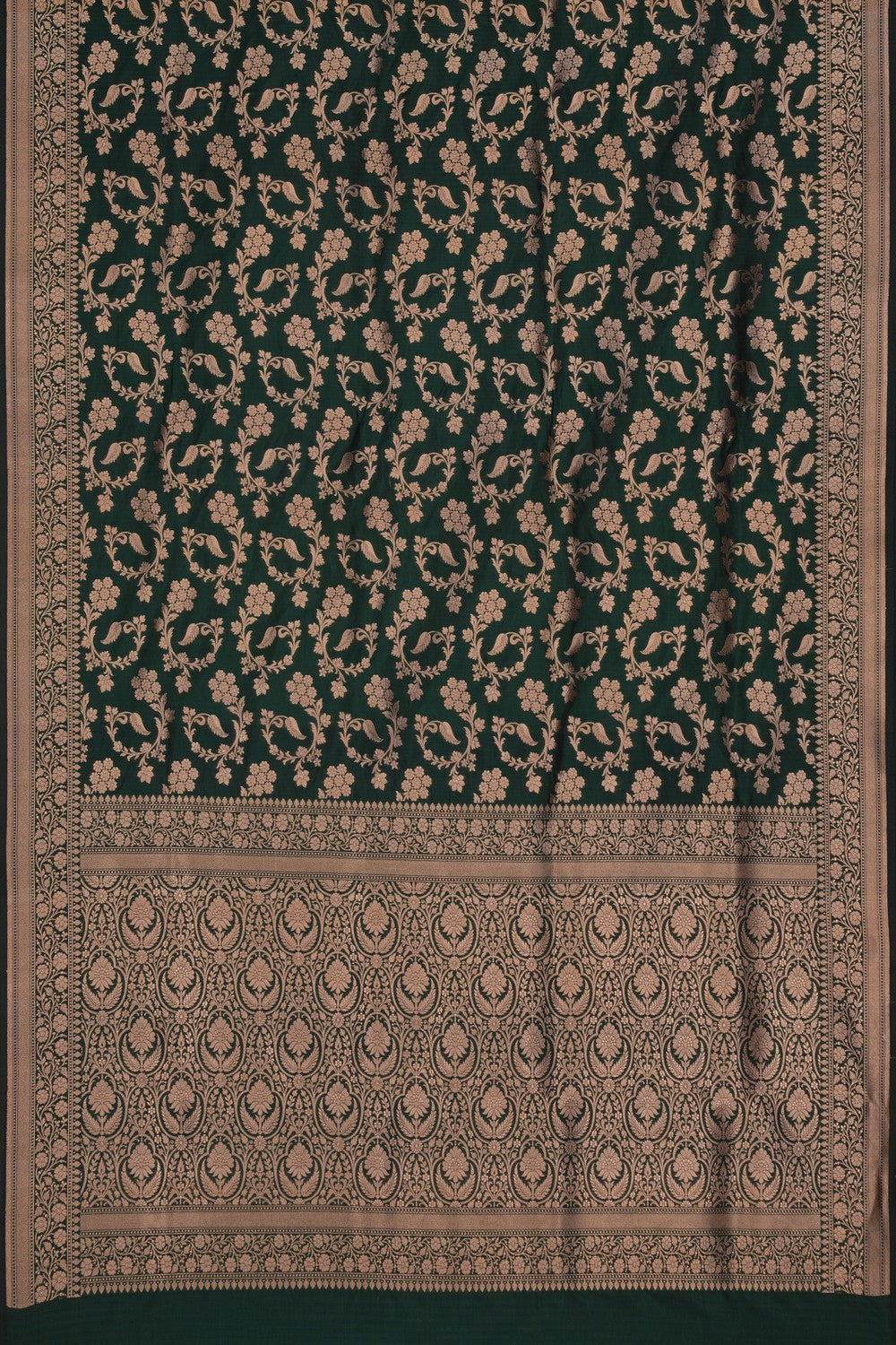 Image of Banarasi Brocade Silk Green Saree