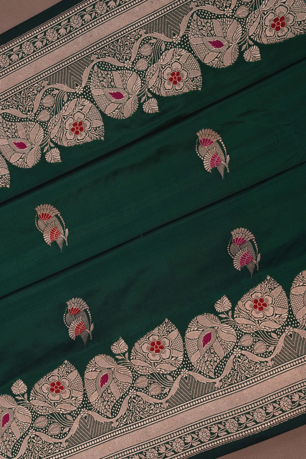 Image of Banarasi Silk Green Saree