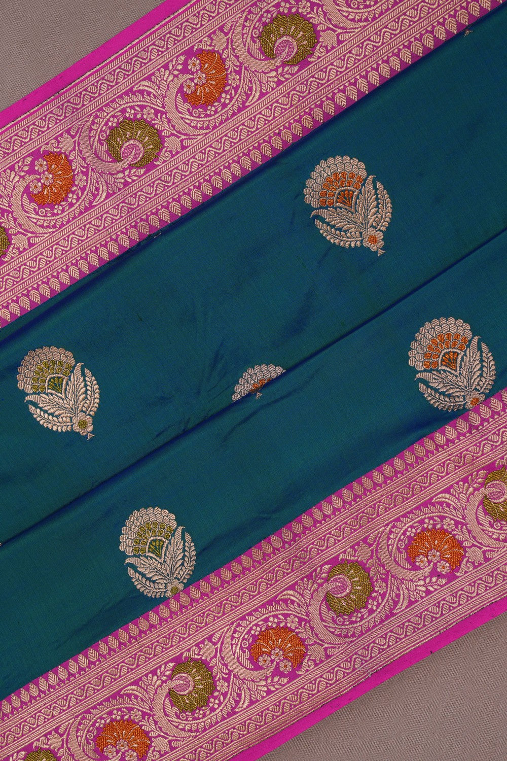 Image of Banarasi Silk Blue Saree
