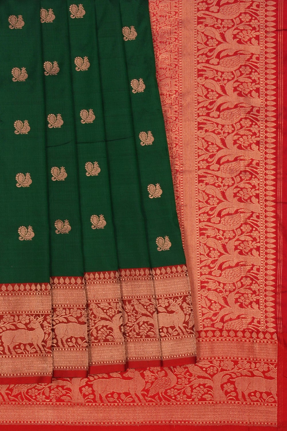Image of Banarasi Silk Green Saree