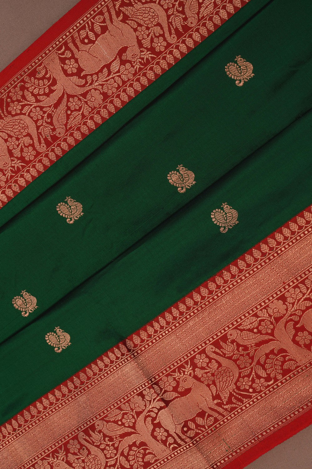 Image of Banarasi Silk Green Saree
