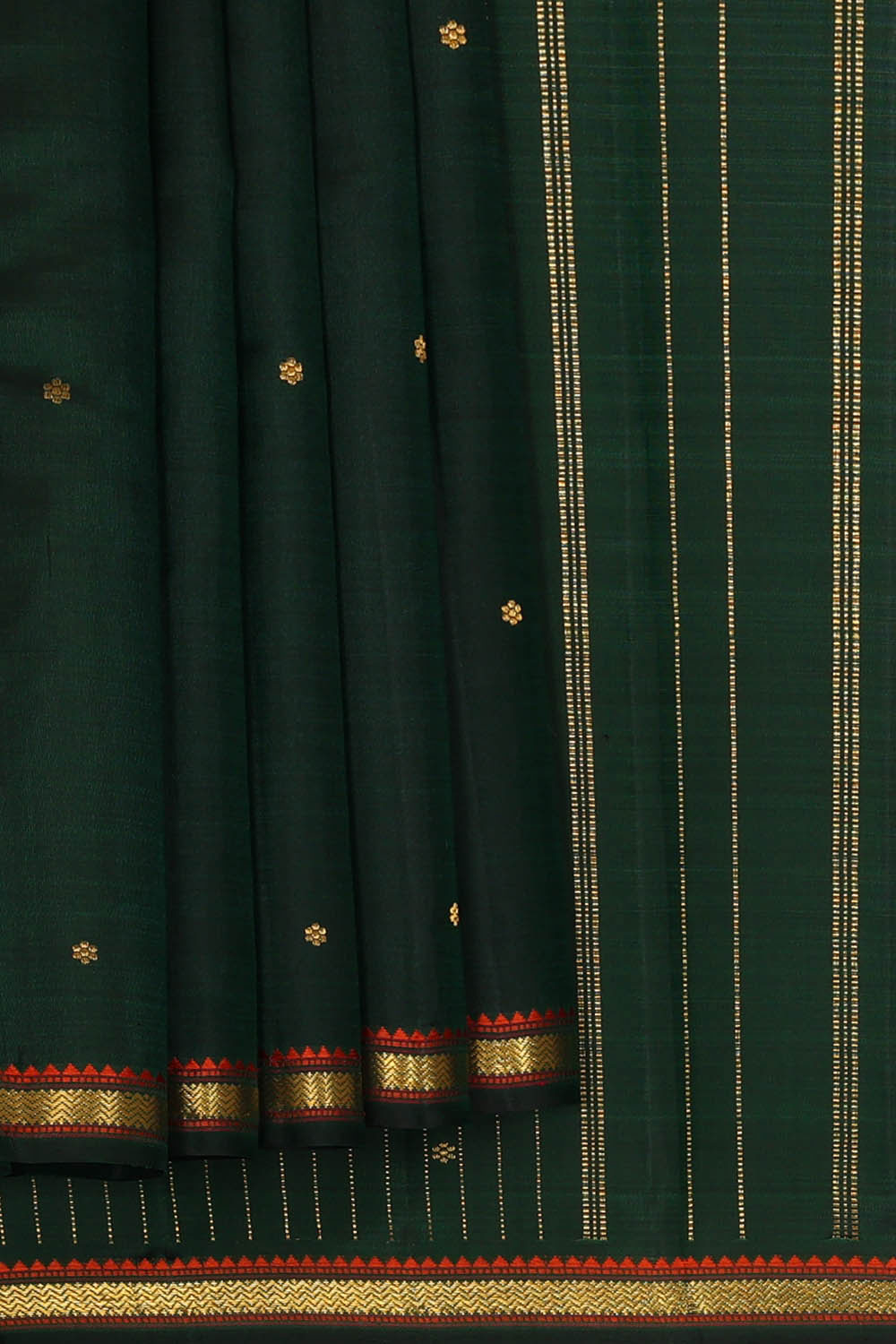 Image of Bottle Green Arani Silk Saree