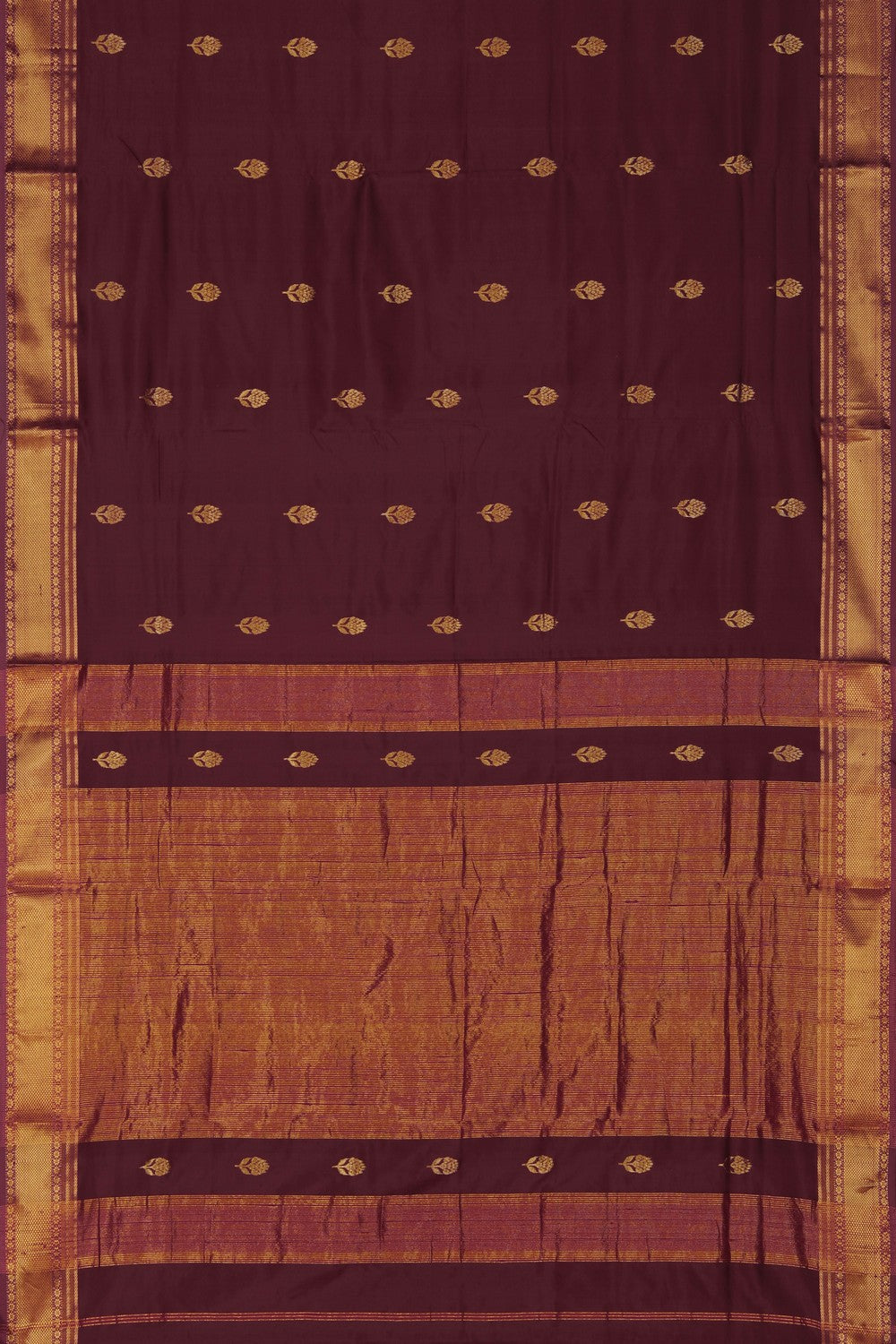 Image of Maheshwari Silk Maroon Saree