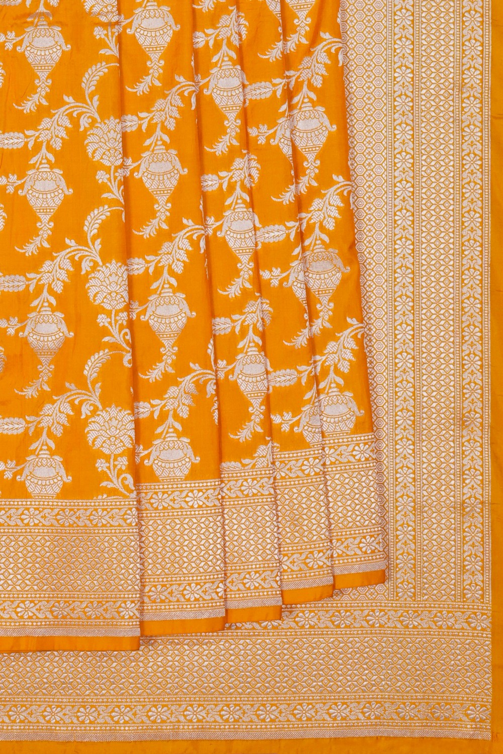 Image of Banarasi Brocade Silk Yellow Saree