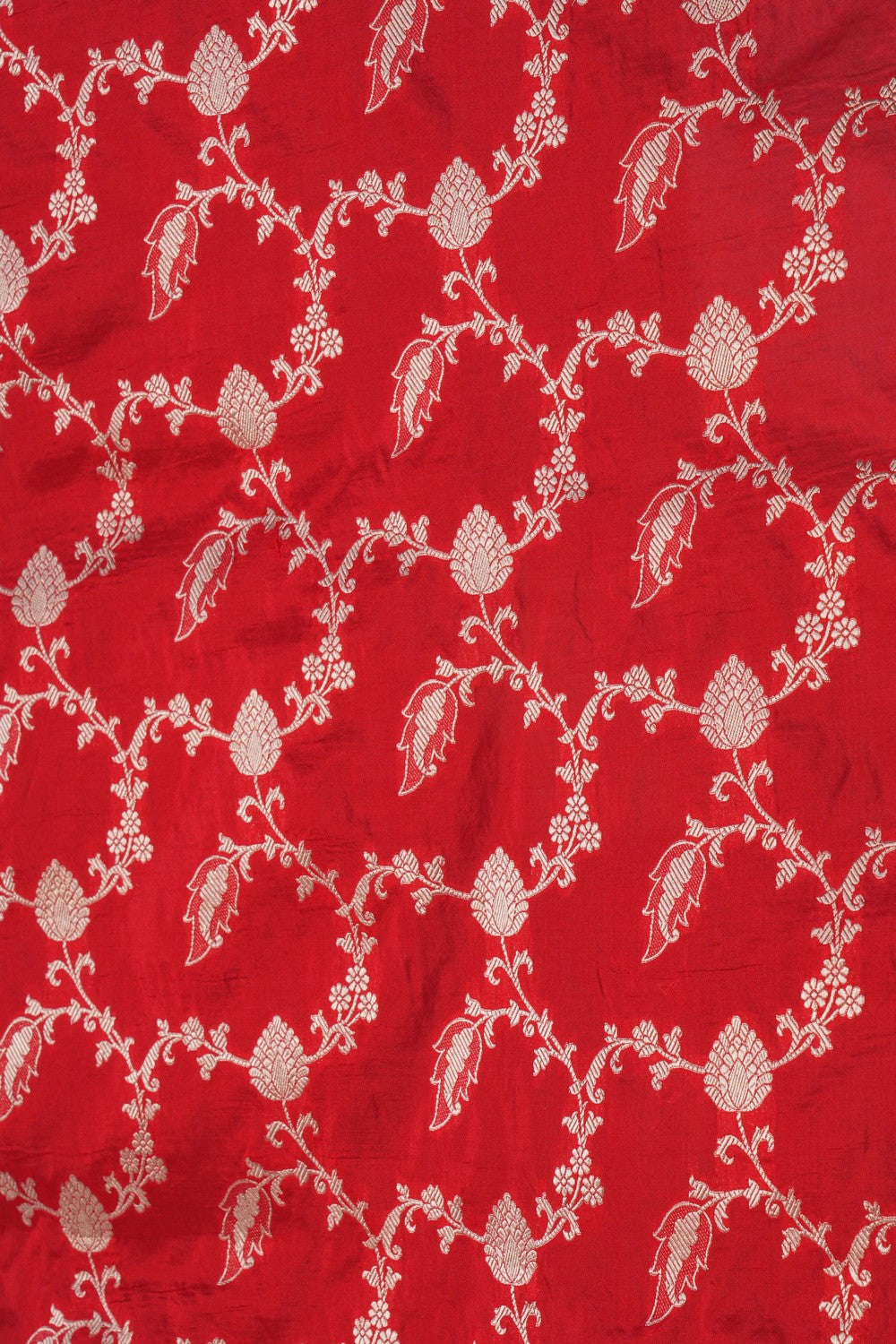 Image of Banarasi Brocade Silk Red Saree
