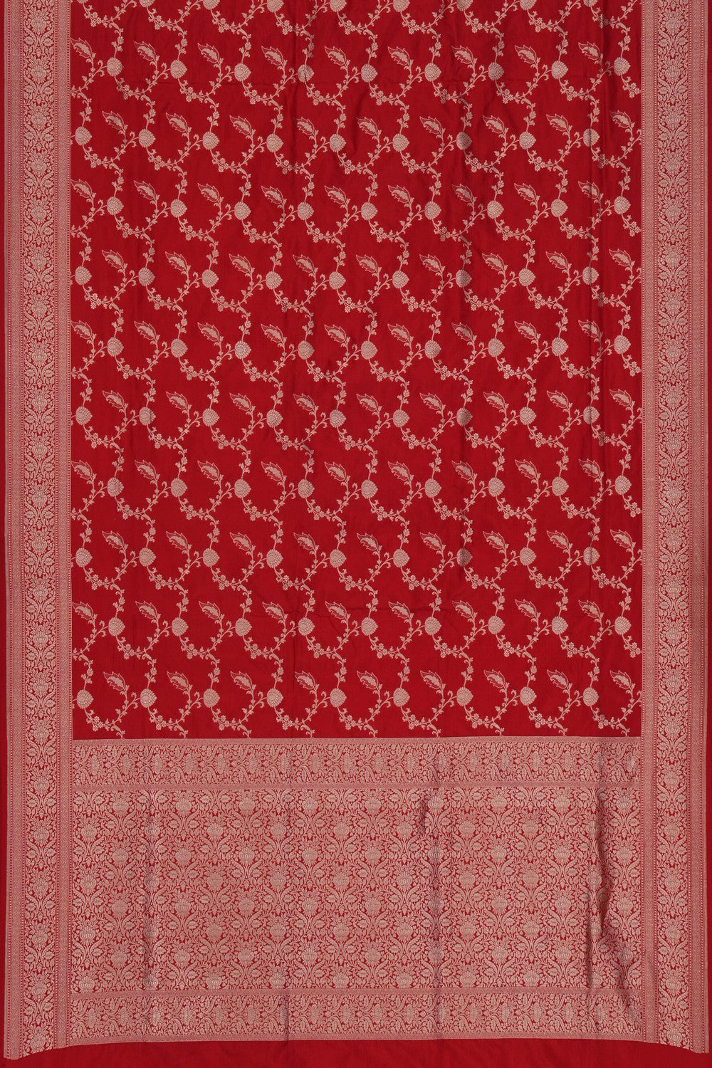 Image of Banarasi Brocade Silk Red Saree