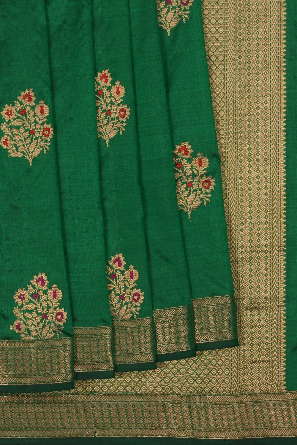 Image of Banarasi Silk Green Saree